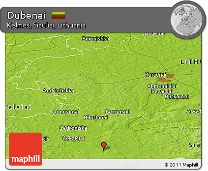 Physical Panoramic Map of Dubenai