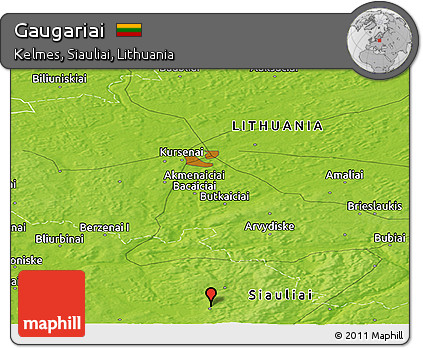 Physical Panoramic Map of Gaugariai