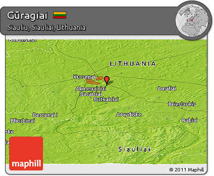 Physical Panoramic Map of Gūragiai