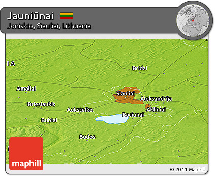 Physical Panoramic Map of Jauniūnai