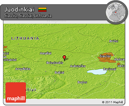 Physical Panoramic Map of Juodinkiai