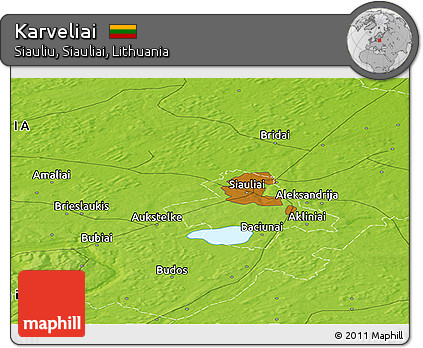 Physical Panoramic Map of Karveliai