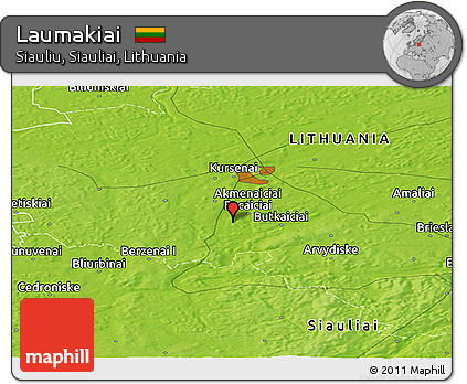 Physical Panoramic Map of Laumakiai