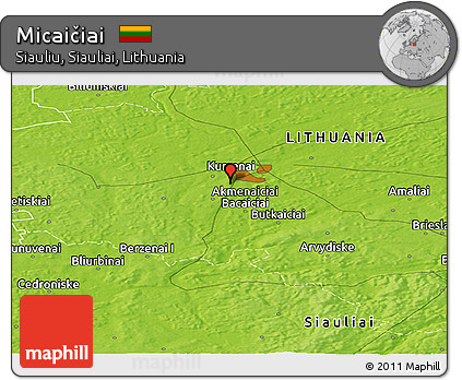 Physical Panoramic Map of Micaičiai