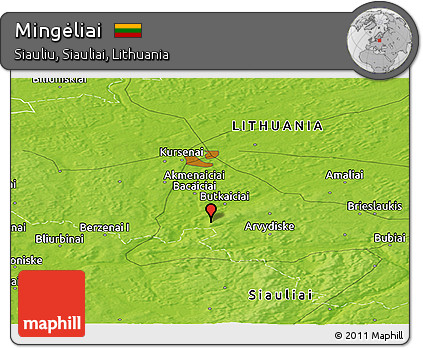 Physical Panoramic Map of Mingėliai