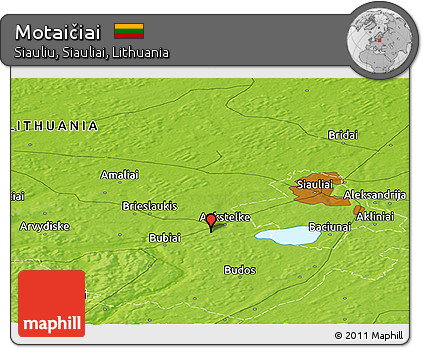 Physical Panoramic Map of Motaičiai