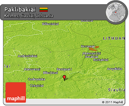 Physical Panoramic Map of Paklibakiai
