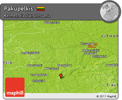 Physical Panoramic Map of Pakupelkis