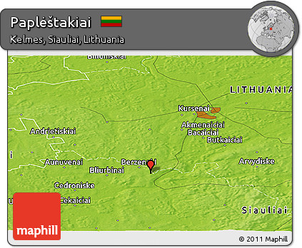 Physical Panoramic Map of Paplėštakiai