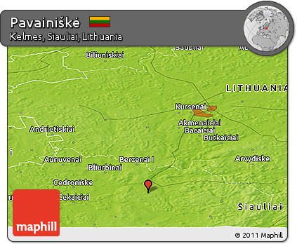 Physical Panoramic Map of Pavainiškė