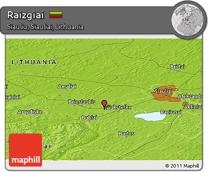Physical Panoramic Map of Raizgiai