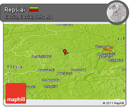 Physical Panoramic Map of Repšiai