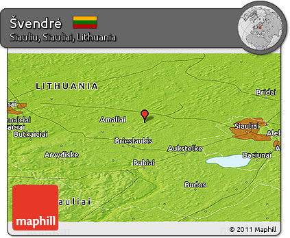 Physical Panoramic Map of Švendrė