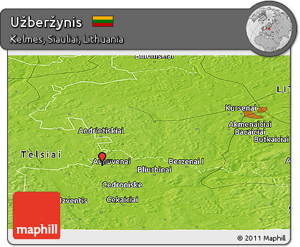 Physical Panoramic Map of Užberžynis