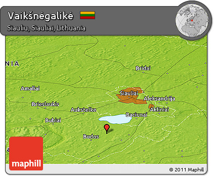Physical Panoramic Map of Vaikšnėgalikė