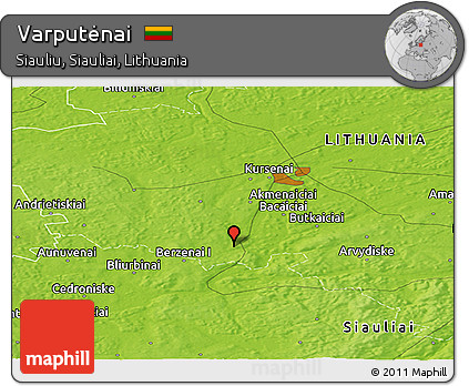 Physical Panoramic Map of Varputėnai