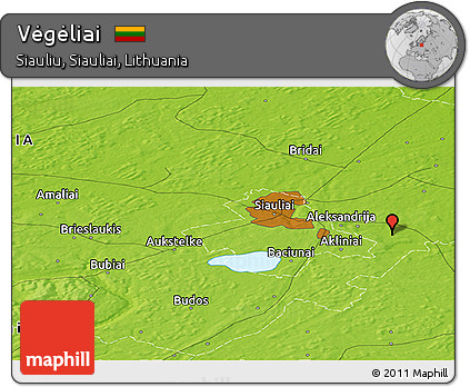 Physical Panoramic Map of Vėgėliai