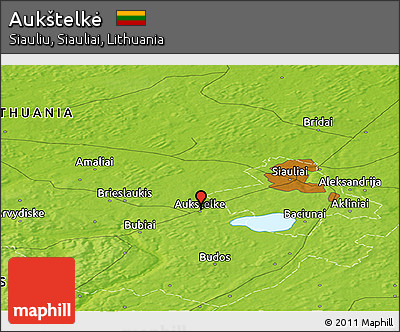 Physical Panoramic Map of Aukštelkė