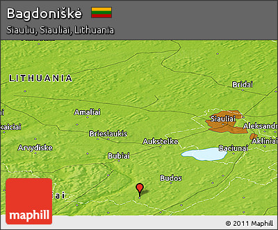 Physical Panoramic Map of Bagdoniškė