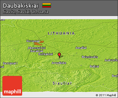 Physical Panoramic Map of Daubakiškiai