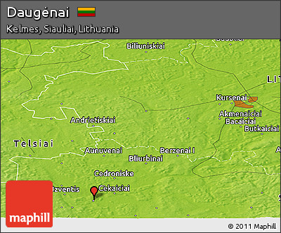 Physical Panoramic Map of Daugėnai