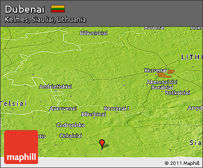 Physical Panoramic Map of Dubenai