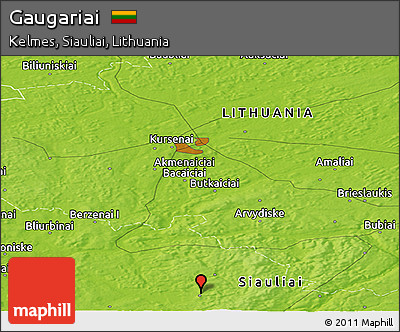 Physical Panoramic Map of Gaugariai