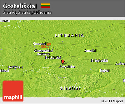Physical Panoramic Map of Gosteliškiai
