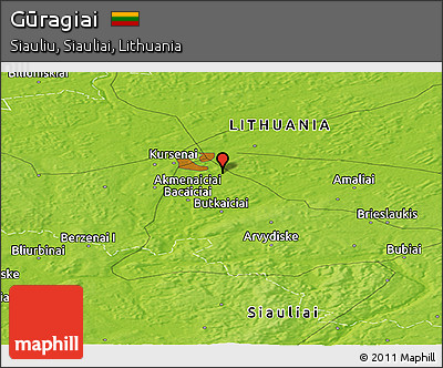 Physical Panoramic Map of Gūragiai