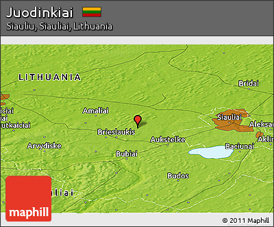 Physical Panoramic Map of Juodinkiai