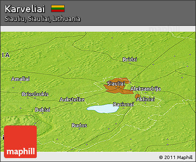 Physical Panoramic Map of Karveliai