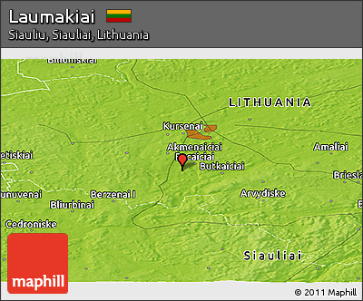 Physical Panoramic Map of Laumakiai