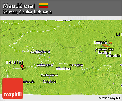 Physical Panoramic Map of Maudžiorai