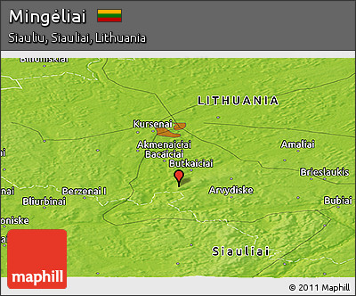 Physical Panoramic Map of Mingėliai