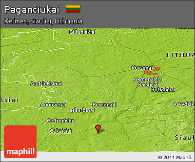 Physical Panoramic Map of Pagančiukai
