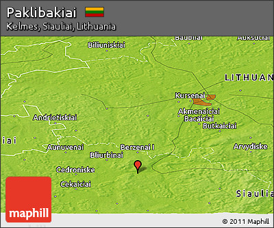 Physical Panoramic Map of Paklibakiai