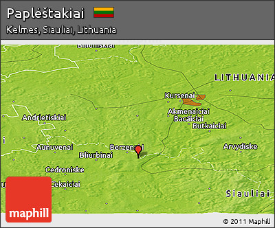 Physical Panoramic Map of Paplėštakiai