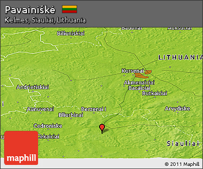 Physical Panoramic Map of Pavainiškė