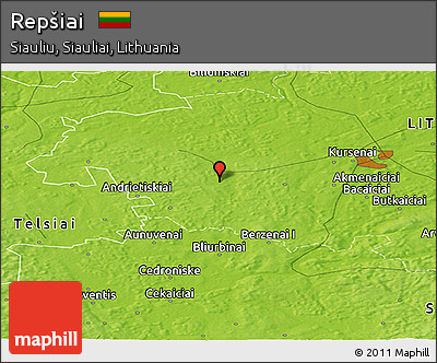 Physical Panoramic Map of Repšiai