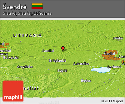 Physical Panoramic Map of Švendrė