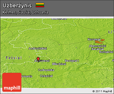 Physical Panoramic Map of Užberžynis
