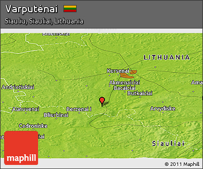 Physical Panoramic Map of Varputėnai
