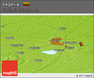 Physical Panoramic Map of Vėgėliai