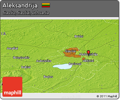 Physical Panoramic Map of Aleksandrija