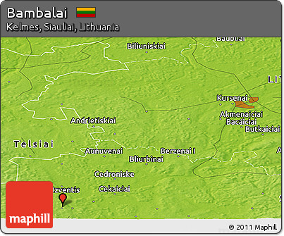 Physical Panoramic Map of Bambalai