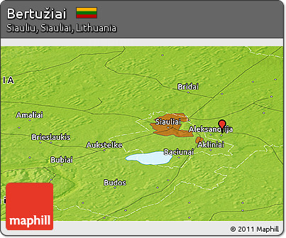 Physical Panoramic Map of Bertužiai