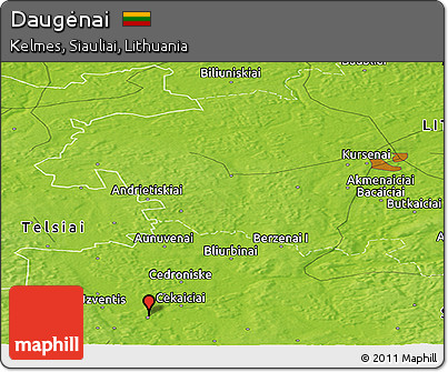 Physical Panoramic Map of Daugėnai