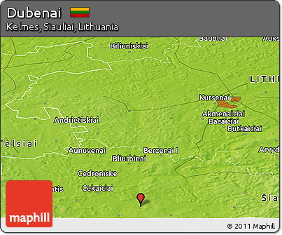 Physical Panoramic Map of Dubenai