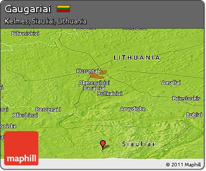 Physical Panoramic Map of Gaugariai
