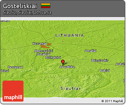Physical Panoramic Map of Gosteliškiai